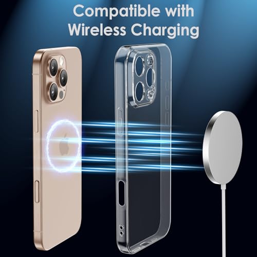 Shamo's Clear TPU Case for iPhone 16 Pro Max– with Camera Protection, Ultra Slim, Shockproof, Anti-Yellowing, Scratch-Resistant, Wireless Charging Compatible, Enhanced Grip (for iPhone 16 Pro Max) - size: For iPhone 16 Pro Max