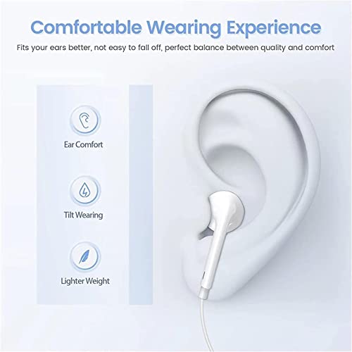 2 Pack Wired iPhone Earbuds/iPhone Headphones/Earphones with 3.5mm AUX Plug
