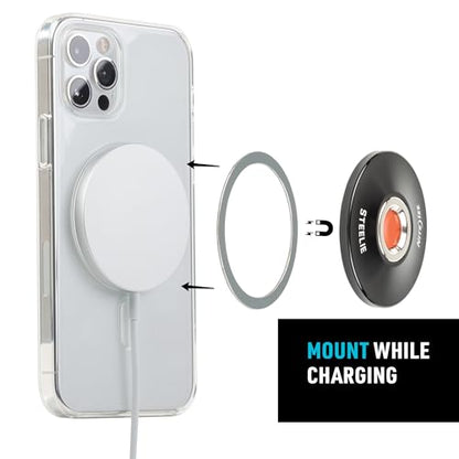 Nite Ize Steelie Orbiter Plus Magnetic Phone Socket + Metal Ring - Strong Dashboard Mount Phone Socket for a Secure Hold - Smooth Glide - Adjustable Viewing - Works with Steelie Mounts - style: Orbiter Plus Socket + Metal Ring