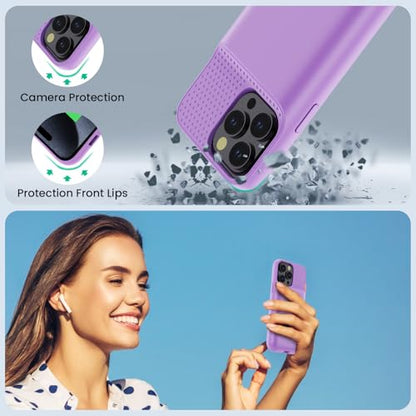Battery Case for iPhone 15Pro Max, Upgrade 8600mah Portable Slim Battery Charging Case, 15W Fast Charging Rechargeable Protective Extended Charger Cover for iPhone 15 Pro Max (6.7 inch)-Purple - color: Purple