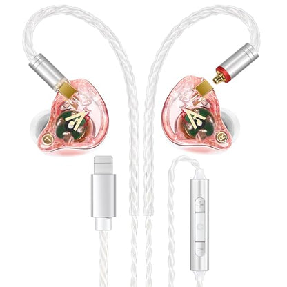 Audiovance Vibes 202ML HiFi Wired Earbuds for iPhone 14/13/12/11/X, Pro Max - color: 4-Pink