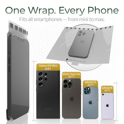 WynnShield™ Protective Mobile Phone Wrap by Microban® - 3 Packs - Ultra-Thin Easy Apply Contact Film for Phones, Scratch-Resistant, Easy Removal, Enhanced Device Hygiene, Fits All Phone Models