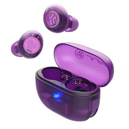 JLab Go Pop ANC True Wireless Earbuds with Dual Connect, Transparent Purple - color: Transparent Purple