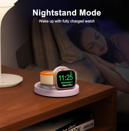 Upgraded for Apple Watch Charger, Foldable Travel Fast Charging Dock - color: Pink, size: USB A
