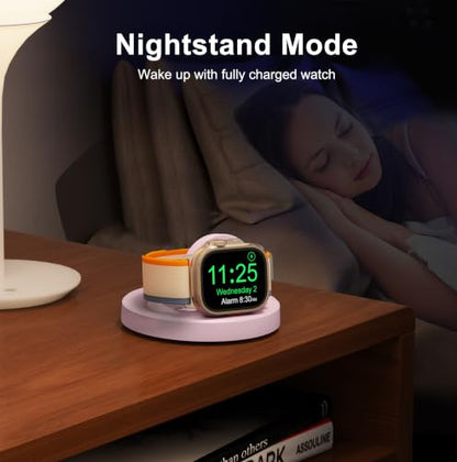 Upgraded for Apple Watch Charger, Foldable Travel Fast Charging Dock - color: Pink, size: USB A