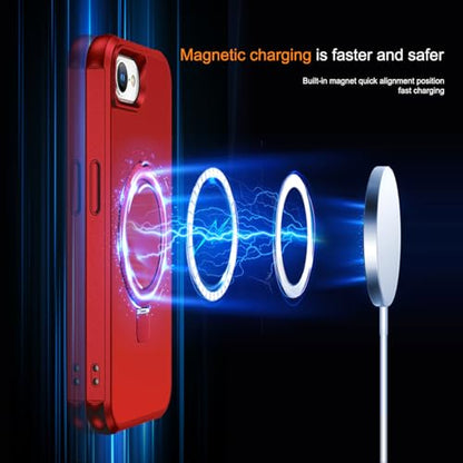 SKYLMW Compatible with iPhone 16e/17e Case with Stand,Red | iPhone 16e Case iPhone 17e Case 6.1",Magnetic Ring Stand,Compatible with MagSafe,Military-Grade Protection,Great Grip Feeling - color: Red, size: Iphone 16e & Iphone 17e