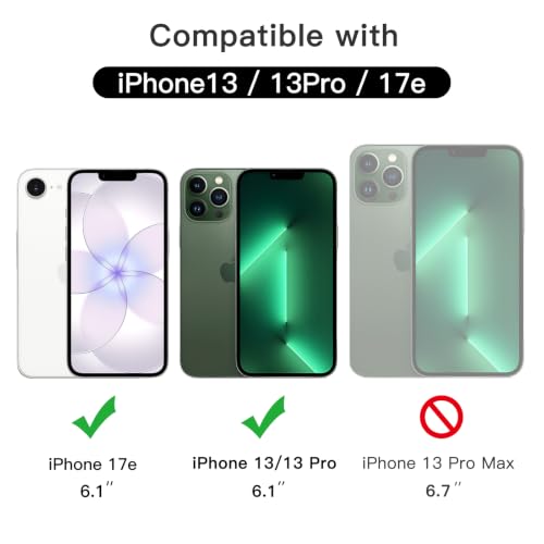 JETech Full-Coverage Screen Protector for iPhone 13/13 Pro/17e, 3-Pack | Black Edge Tempered Glass, Easy Installation Tool, HD Clear, Case-Friendly - size: iPhone 13/13 Pro/17e