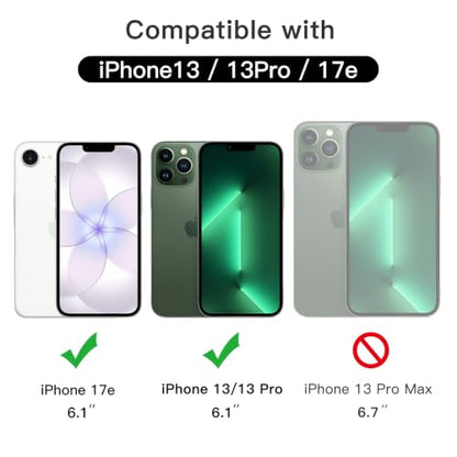 JETech Full-Coverage Screen Protector for iPhone 13/13 Pro/17e, 3-Pack | Black Edge Tempered Glass, Easy Installation Tool, HD Clear, Case-Friendly - size: iPhone 13/13 Pro/17e