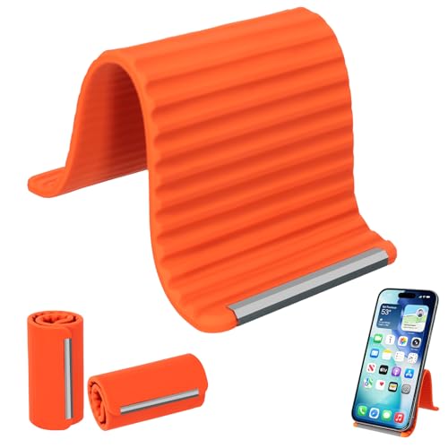 Flexible Silicone Phone Holder,Airplane Phone Holder (Orange) - color: Orange