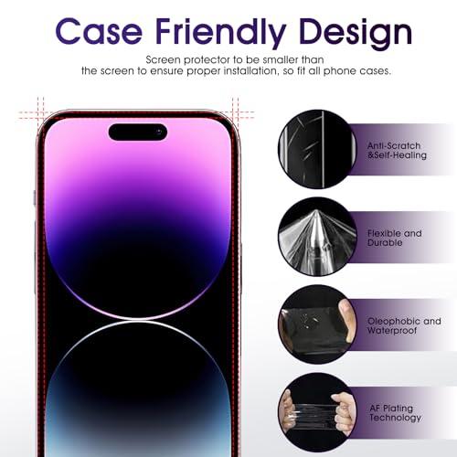 3 Pack for iPhone 14 Pro Screen Protector Flexible Soft - size: iPhone14 Pro