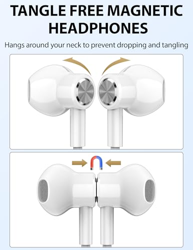 iMangoo for Apple Lightning Headphones MFi-Certified Wired Earbuds White