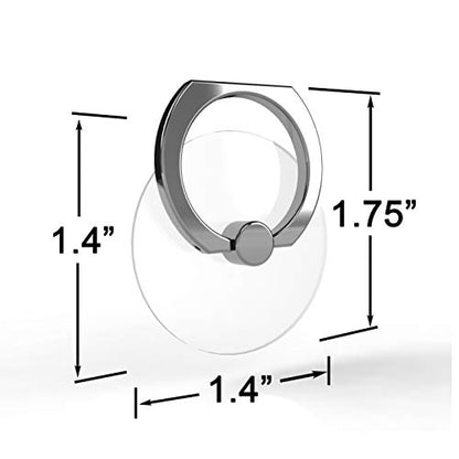 Transparent Phone Ring Holder Grip 360 Degree Free Rotation, Clear Cell Phone Finger Ring Kick-Stand Compatible with iPhone X 8 7 Plus 6S 6 5s 5 SE, Galaxy S9 S8 S7 S6 Edge (Silver) - color: Silver