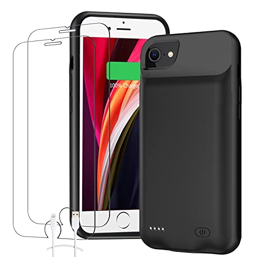 Battery Case for iPhone 6/6s/7/8/SE 2/3nd Gen,10000mAh Portable Charger Case Rechargeable Battery Pack Charging Case Compatible with iPhone SE 2020(2nd Generation)/8/7/6s/6/SE 3nd Gen (4.7 inch)-Black - size: iPhone 6/6s/7/8/SE2/SE3