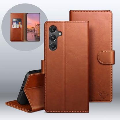 Wallet Case for Samsung Galaxy A16 5G, Light Brown | RFID-Blocking Card Holder, Kickstand, Magnetic Closure, PU Leather Folio Flip Cover, Protective Women Men Cases - color: Light Brown, size: SamsungGalaxy A16
