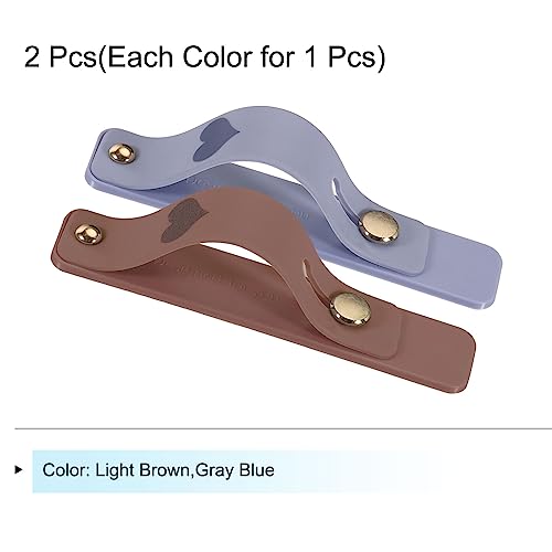 MECCANIXITY 2 Pcs Phone Loop Finger Holder Silicone Phone Strap Grip Holder Cell Phone Grip Stand for Most Smartphones Light Brown,Gray Blue - color: Light Brown,Gray Blue