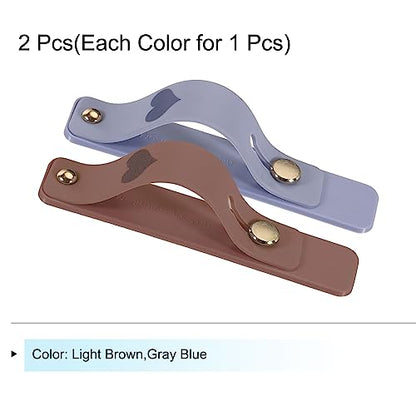 MECCANIXITY 2 Pcs Phone Loop Finger Holder Silicone Phone Strap Grip Holder Cell Phone Grip Stand for Most Smartphones Light Brown,Gray Blue - color: Light Brown,Gray Blue