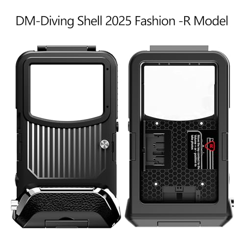 UECHCASES Universal Diving Phone Case for 5.4"-6.9", 15m/50ft Professional Underwater Housing with Vacuum Valve, Physical Shutter, 1/4" Tripod Mount (Black, for Android Right-Side Button) - color: Black