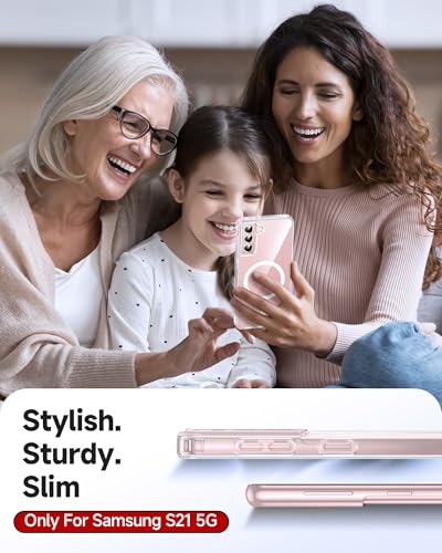 LeYi for Galaxy S21 Phone Case: [Mag-Safe Fit] with Raised Camera Guard, Matte Translucent Slim Translucent Soft-Touch Protective para Samsung S21 5G Case, Clear - color: Clear, size: Galaxy S21 (6.2 Inch)