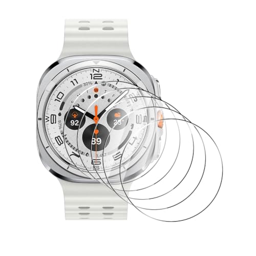 5 Pack Tempered Glass for Samsung Galaxy Watch Ultra 2 47mm 2026 Screen Protector,9H Hardness,Anti-Fingerprints,HD-Clear,Full Coverage Watch Film for Galaxy Watch Ultra 2 47mm - color: Samsung Galaxy Watch Ultra 2 47mm