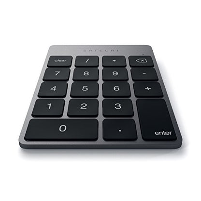 Satechi Slim Aluminum Bluetooth Keypad, 18-Key Number Pad, Space Gray - color: Space Gray, size: Micro USB