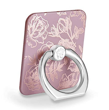 Velvet Caviar Cell Phone Ring Holder - Finger Ring & Stand - Improves Phone Grip Compatible with iPhone, Galaxy and Most Cases (Except Silicone/Leather) - Purple Rose Gold Flowers - color: Dusty Rose Floral
