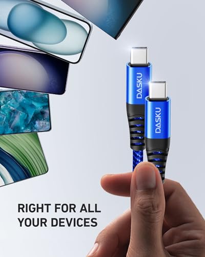 USB C to C Cable 100W [2Pack 15FT], Extra Long USB C Cable Fast Charging - color: Blue, size: 15FT 2Pack, style: 100W USB C to USB C