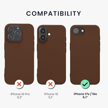 kwmobile Case Compatible with Apple iPhone 17e / iPhone 16e Case - Soft Slim Protective TPU Silicone Cover - Chocolate - color: Chocolate