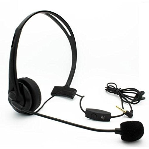 Wired Mono Headphone Earphone w Mic Headset 3.5mm Single Earbud Hands-Free Microphone Over-The-Head Compatible with GreatCall Jitterbug Flip