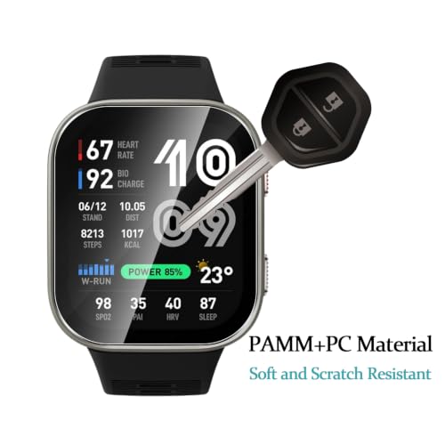 5 Pack Tempered Glass for Amazfit Bip Max 50mm Screen Protector,9H Hardness,Ultra Resistant,Anti-Fingerprints,No Bubbles,HD-Clear,Full Coverage Watch Film for Amazfit Bip Max - color: Amazfit Bip Max