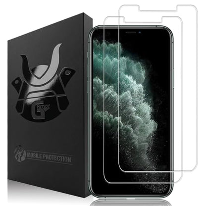 2 Pack Glass Screen Protector for iPhone Xs Max and 11 Pro Max | 9H Premium Tempered Glass, Lifetime Replacement, Ultra Clear, Scratch Resistant, Phone Case Compatible, Screen Saver - size: iPhone Xs Max, 11 Pro Max