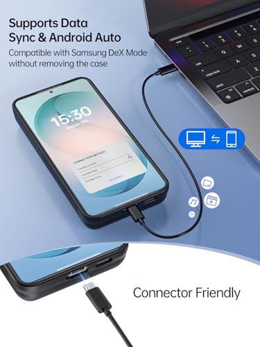 NEWDERY 10000mAh Battery Case for Galaxy S25 FE 6.7‘’ Charging Case Black | Portable Protective Backup Power Bank Battery Pack,Sync-Data Supported, Digital Display,Black