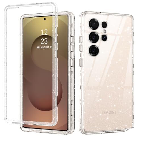 DUEDUE for Samsung Galaxy S25 Ultra Case, Glitter Sparkle Heavy Duty Cover Hybrid Hard PC Rugged Shockproof Transparent Protective Bling Phone Case for Galaxy S25 Ultra, Clear/Glitter - color: Clear/Glitter, size: for Samsung S25 Ultra 6.9"