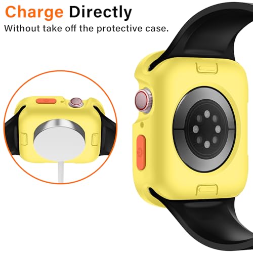 Amizee Rugged Case Compatible with Apple Watch Case Series 11/10 42mm, Soft TPU Shockproof Bumper Drop Proof Protective Cover Compatible with iWatch - Yellow - color: Yellow, size: 42 mm