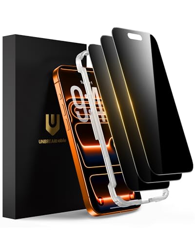 UNBREAKcable Privacy Screen Protector for iPhone 17 Pro Max - 3 Pack - size: iPhone 17 Pro Max