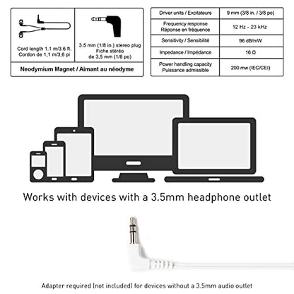 Panasonic ErgoFit Wired Earbuds, In-Ear Headphones with Dynamic Crystal-Clear Sound and Ergonomic Custom-Fit Earpieces (S/M/L), 3.5mm Jack for Phones and Laptops, No Mic - RP-HJE120-S (Silver) - color: Silver, size: S/M/L, style: No Mic