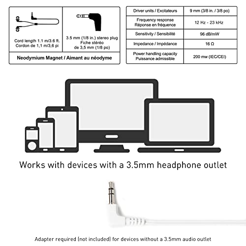 Panasonic ErgoFit Wired Earbuds, In-Ear Headphones with Dynamic Crystal-Clear Sound and Ergonomic Custom-Fit Earpieces (S/M/L), 3.5mm Jack for Phones and Laptops, No Mic - RP-HJE120-S (Silver) - color: Silver, size: S/M/L, style: No Mic
