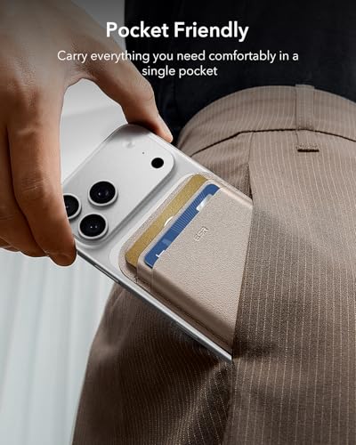 ESR for MagSafe Wallet, 5 Card Holder for Phone Case, RFID Blocking - color: Desert Titanium