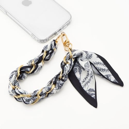 ZOOEASS Phone Wrist Lanyard Gold Metal Scarf Phone Charm Strap with Tether Tab Women Phone Chain Accessories for Handbags - color: Style 8