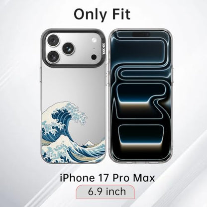 for iPhone 17 Pro Max Case, TPU, Drop Protection, Waves | Matte Silver Back, Shockproof, Fade-resistant, Anti-yellow, Lens Protection, Precise Cutout, Slim grip, Waves - color: Waves, size: iPhone 17 Pro Max
