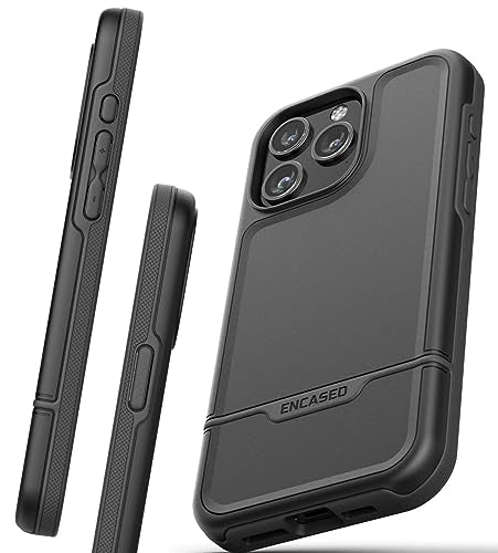 ENCASED Shockproof Case Compatible with iPhone 16 - Ultra Protective Heavy Duty Magnetic Phone Cover, Rebel Series (Black, iPhone 15 Pro Max) - color: Black, size: iPhone 15 Pro Max