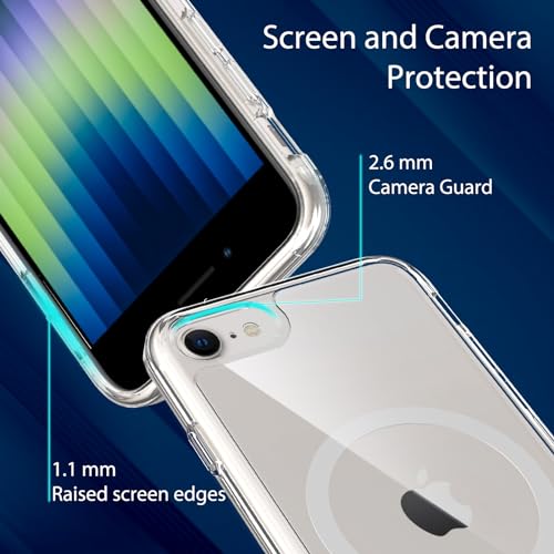 for iPhone SE 3rd & 2nd Gen & 8/7 Case [Compatible with Magsafe] Translucent Matte Phone Cover, [10 FT Military Grade Drop Protection] Slim Durable (Transparent Magnetic, iPhone SE2/SE3/8/7) - color: Transparent Magnetic, size: iPhone SE2/SE3/8/7