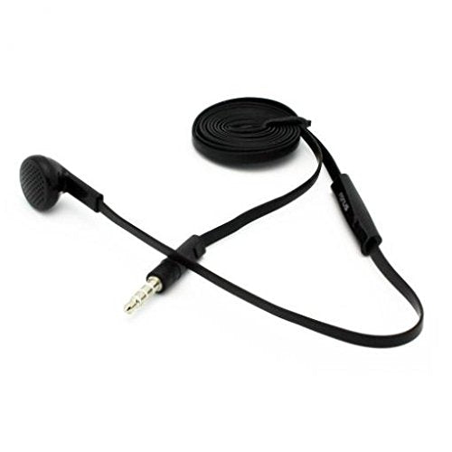 Mono Headset Wired Earphone Single Earbud 3.5mm Headphone Flat Black Compatible with GreatCall Jitterbug Flip