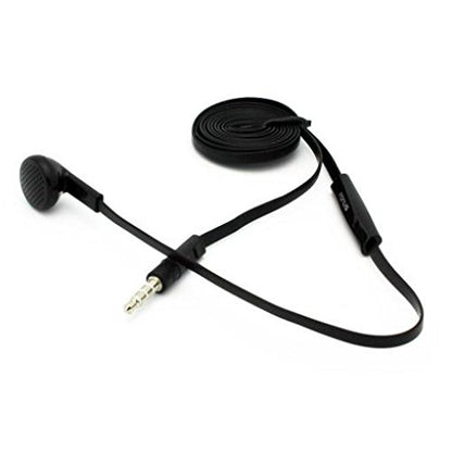 Mono Headset Wired Earphone Single Earbud 3.5mm Headphone Flat Black Compatible with GreatCall Jitterbug Flip