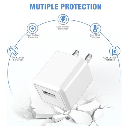 iPhone Charger,2Pack 6FT USB Wall Charger Fast Charging USB Cable Charging Cube Travel Plug Block with 6Foot Fast Cuble Lightning Cable Cord for iPhone 14 13 12 11 Pro Max XS XR X 8 7 SE2022 iPad - size: 6FT A-L