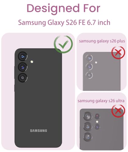 Crystal Clear Flower Pattern Case for Samsung Galaxy S26 FE-Purple | Girl Women Slim Soft TPU + Hard PC Military Grade Protective Phone Cover WithTempered Glass Screen Protector for S26 FE - color: S26 FE-Purple