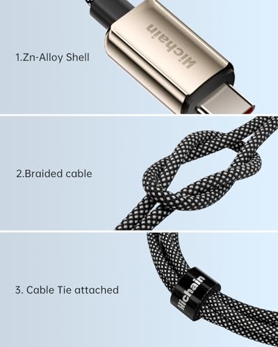 Hichain 2PACK 4FT 60W USB C to USB C Cable with LED Display Silver - color: Silver 2p, size: 4FT