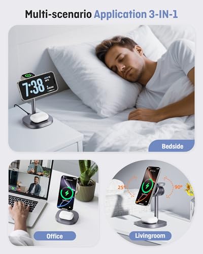 25W Qi2.2-Certified Wireless Charging Stand TEC Cooling High-Grade Alloy