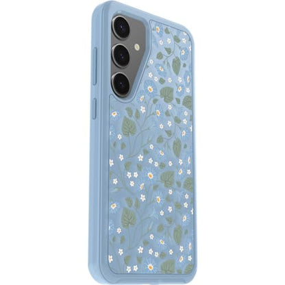 OtterBox Samsung Galaxy S24+ Symmetry Series Clear Case - Dawn Floral (Blue), Ultra-Sleek, Wireless Charging Compatible, Raised Edges Protect Camera & Screen - color: Blue, style: Samsung Galaxy S24+