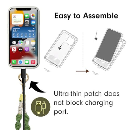 Sonix Phone Wristlet - Detachable Universal Smartphone Wrist Strap, Hands-Free Lanyard Cellphone Bracelet with Tether Tab - color: Crochet Twist - Yellow