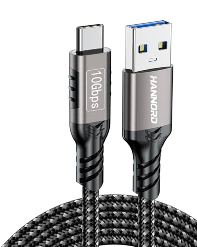 USB-C Cable 10Gbps,6.6Ft 1-Pack,USB3.2 Gen2 Data Sync Transfer,60W 20V 3A Fast Charger,Nylon-Braided,Aluminum Plugs USB-AtoC Cord for Samsung Galaxy S24/S23,Android Auto,iPhone 15/15Pro/16/16Pro - size: 6.6FT